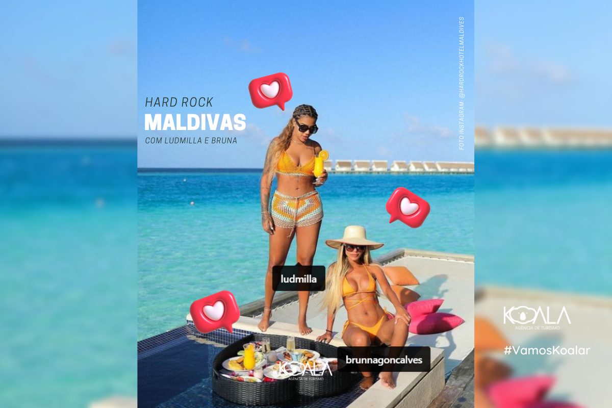 Ludmilla com a esposa no Hard Rock Maldivas